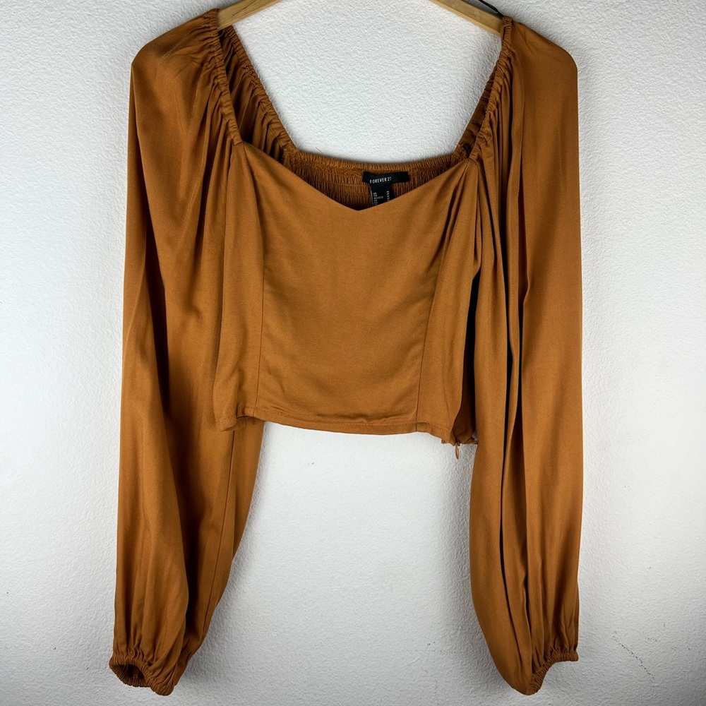 Chestnut Peasant Corset Top SIZE: MEDIUM